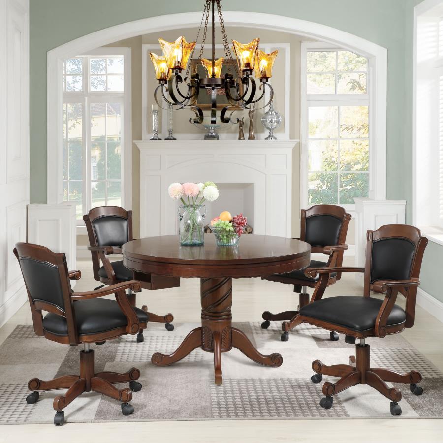 (image for) Turk 5-piece 3-in-1 Dining and Game Table Set Tobacco