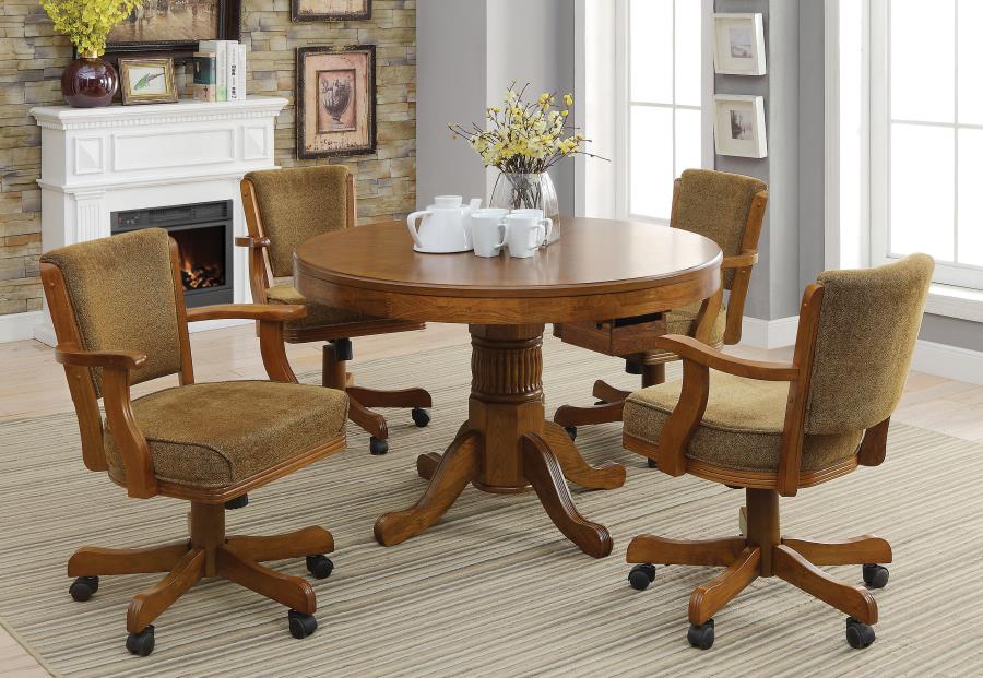 (image for) Mitchell 5-piece 3-in-1 Dining and Game Table Set Amber