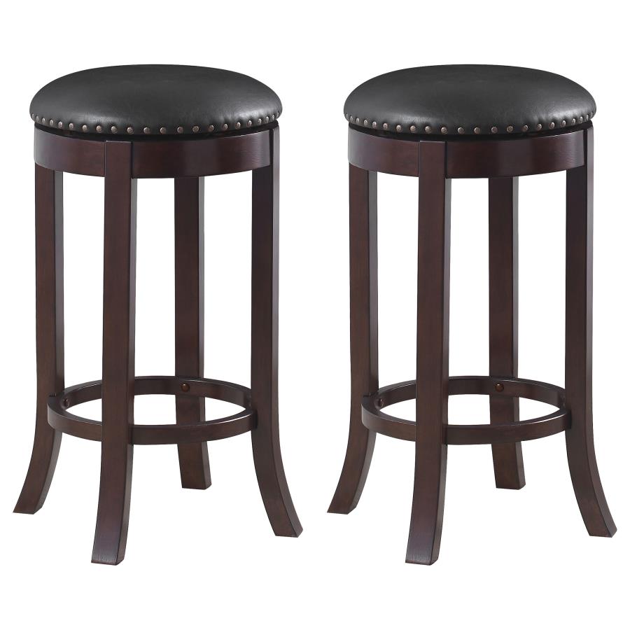 (image for) Aboushi Backless Swivel Bar Stool Brown (Set of 2)