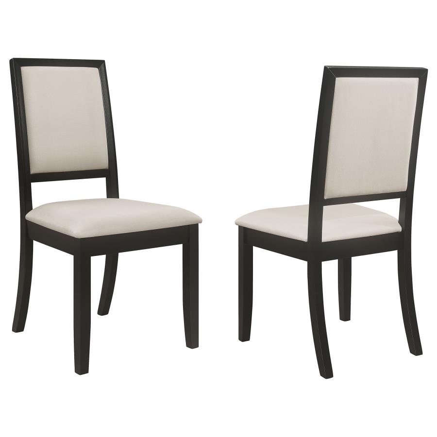 (image for) Louise Upholstered Wood Dining Side Chair Black (Set of 2)