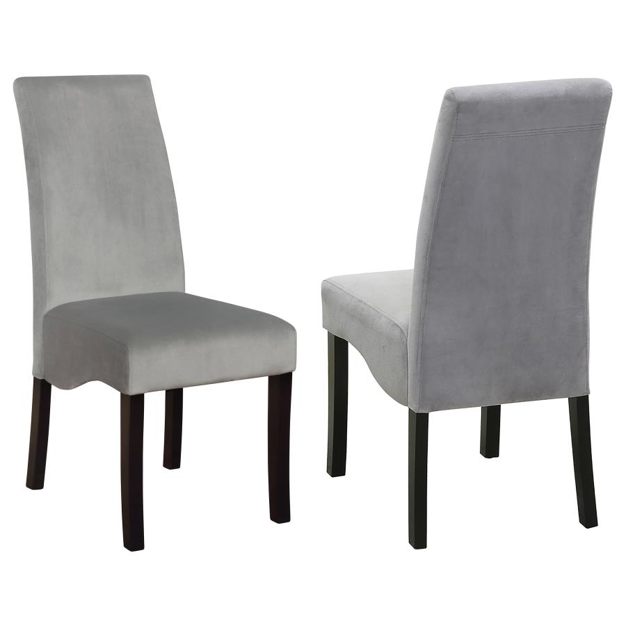 (image for) Stanton Velvet Upholstered Dining Side Chair Grey (Set of 2)