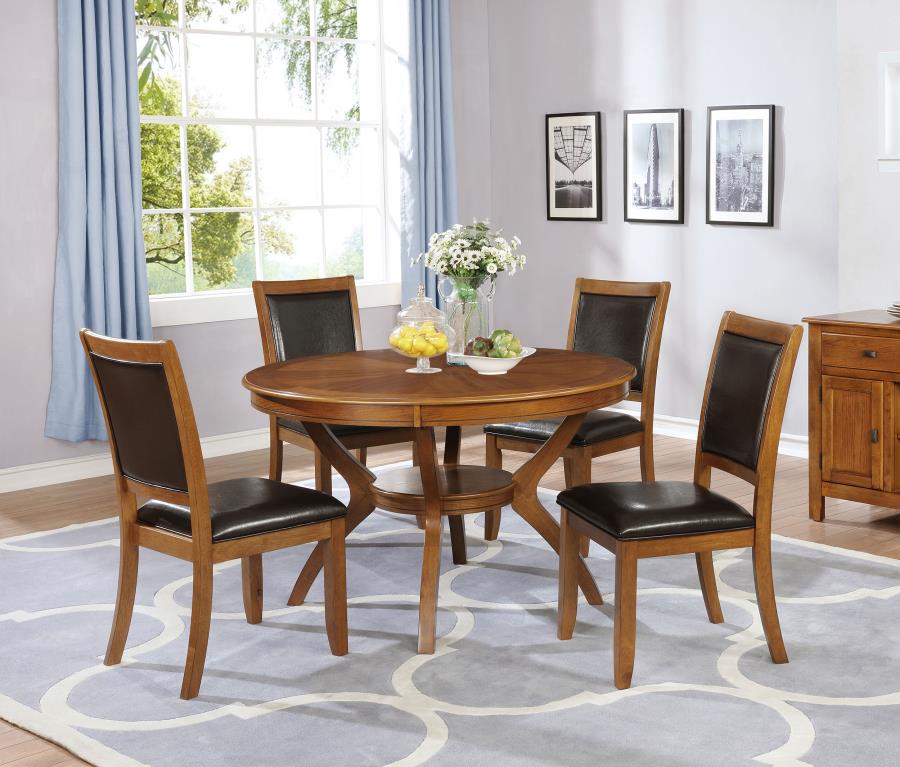 (image for) Nelms 5-piece Round Dining Room Set Brown