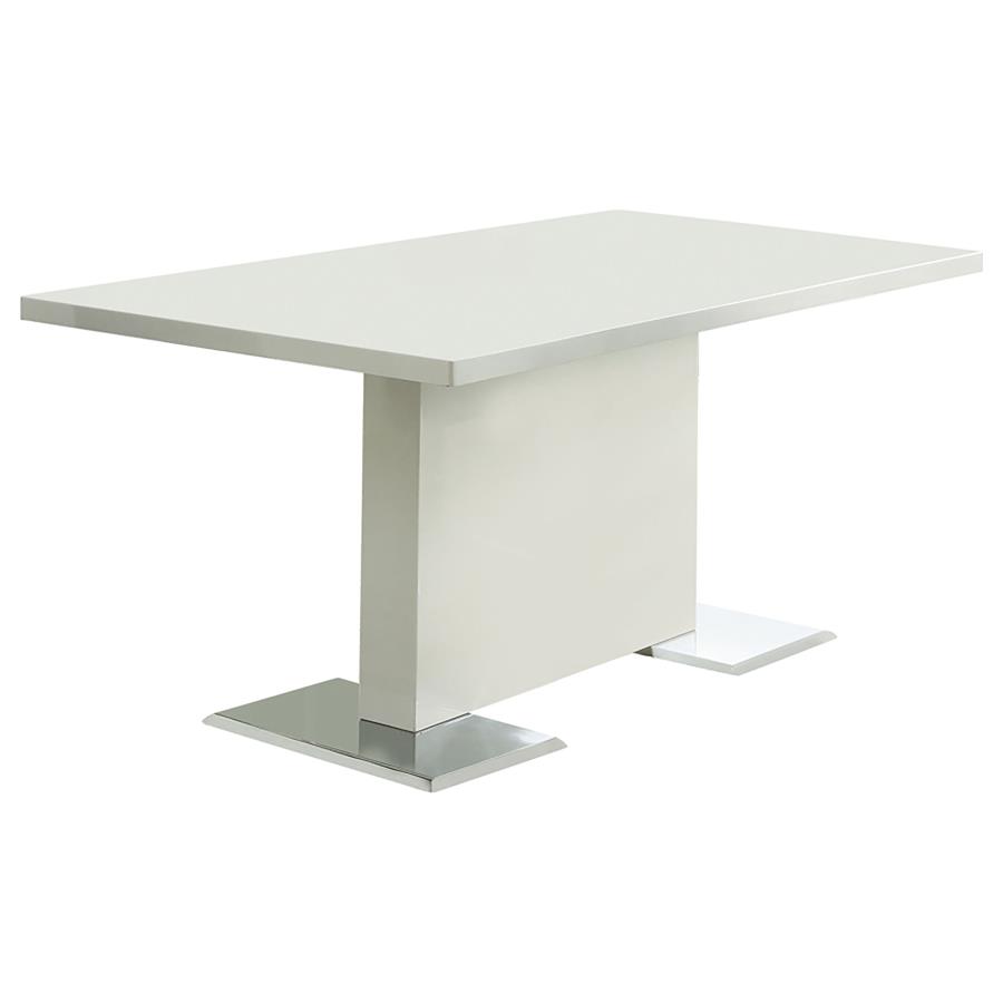 (image for) Anges Rectangular 63-inch Dining Table White High Gloss