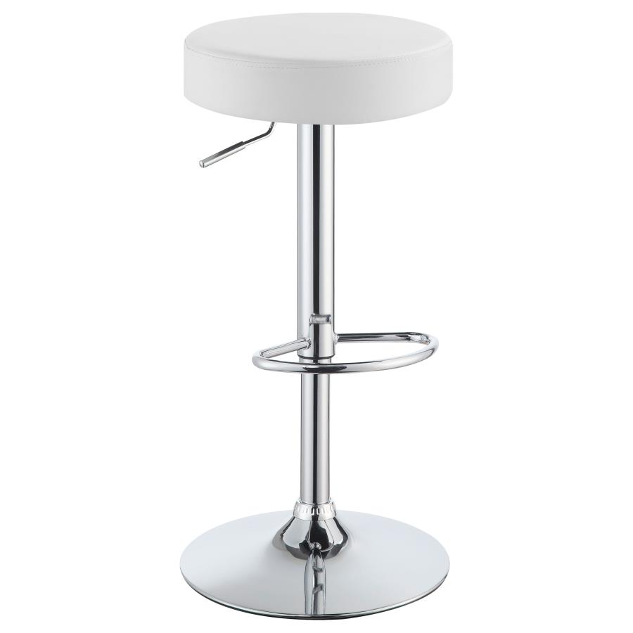 (image for) Ramses Adjustable Backless Bar Stool Chrome and White