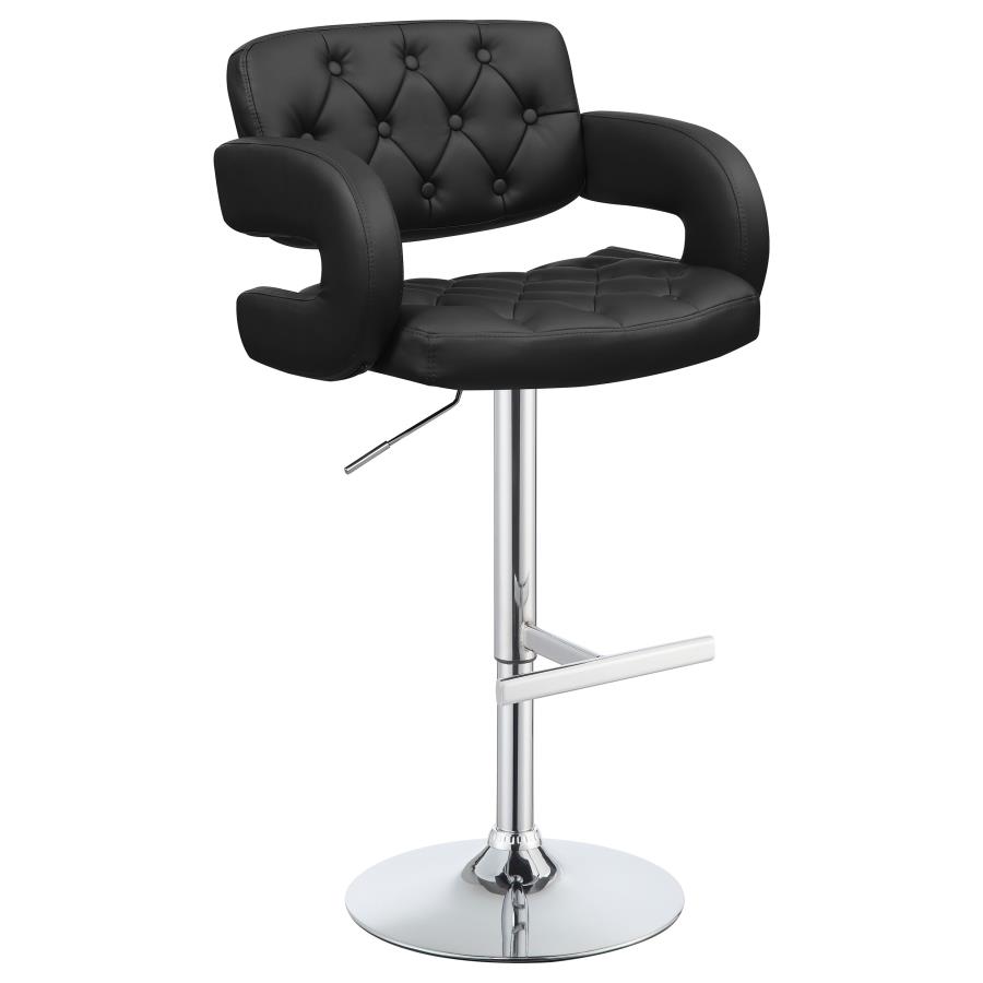 (image for) Brandi Adjustable Bar Stool Black and Chrome