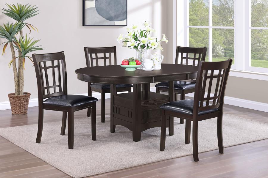 (image for) Lavon 5-piece Oval Extension Leaf Dining Set Espresso