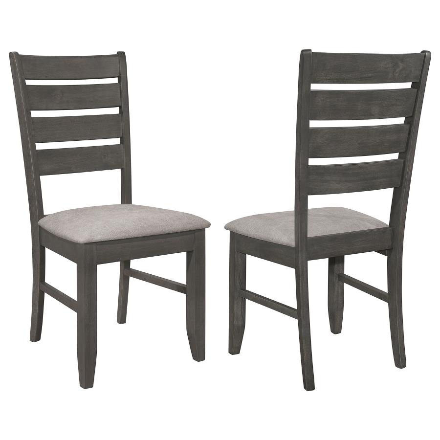 (image for) Dalila Wood Dining Side Chair Dark Grey (Set of 2)