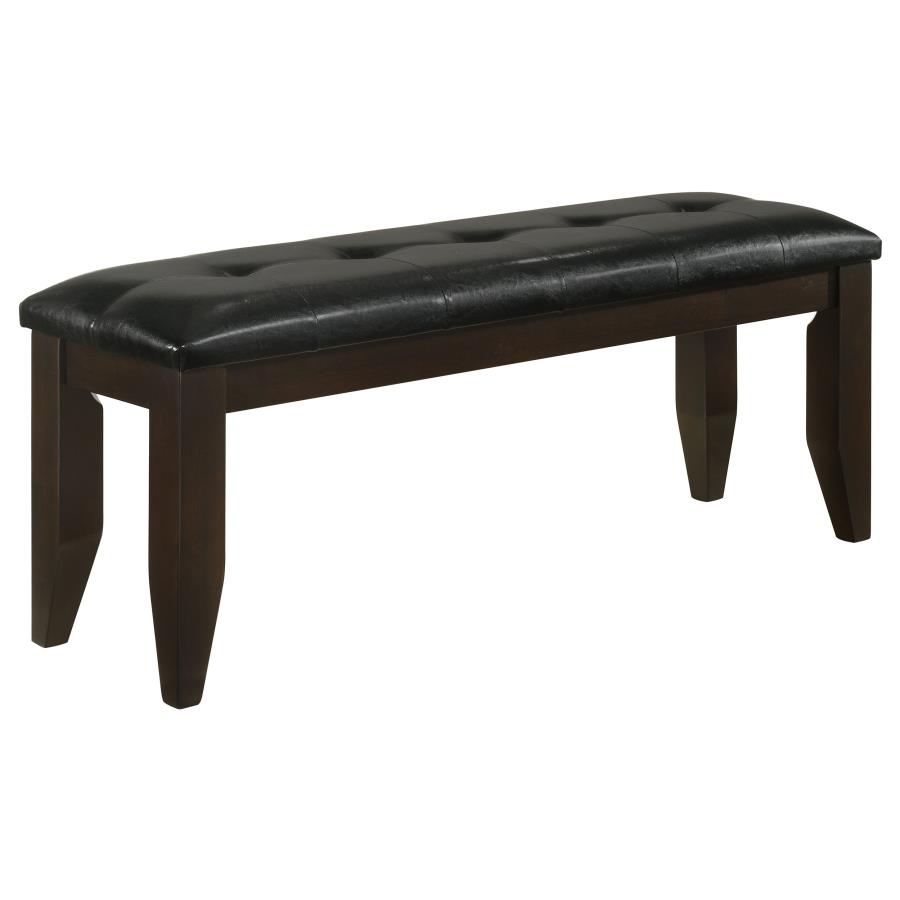 (image for) Dalila Leatherette Upholstered Wood Dining Bench Cappuccino