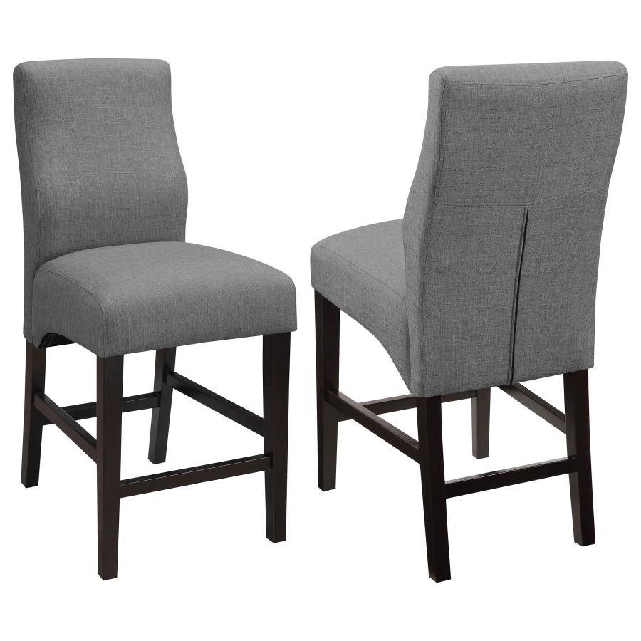 (image for) Mulberry Fabric Upholstered Counter Chair Grey (Set of 2)