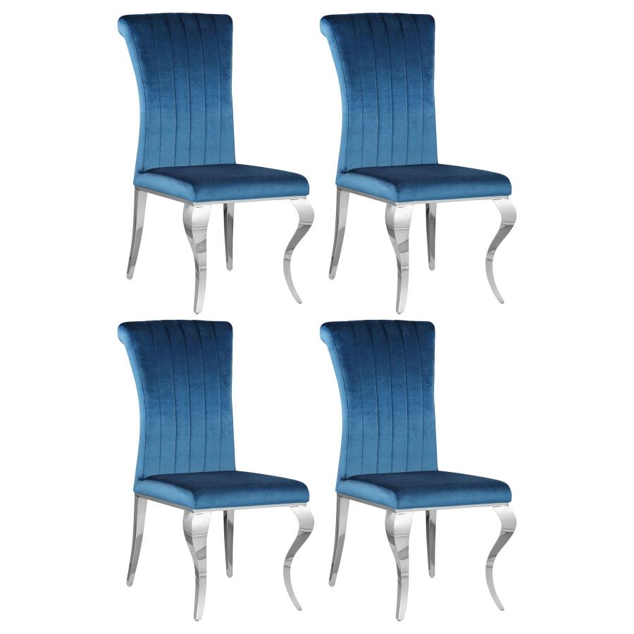 (image for) Betty Velvet Upholstered Dining Side Chair Blue (Set of 4)