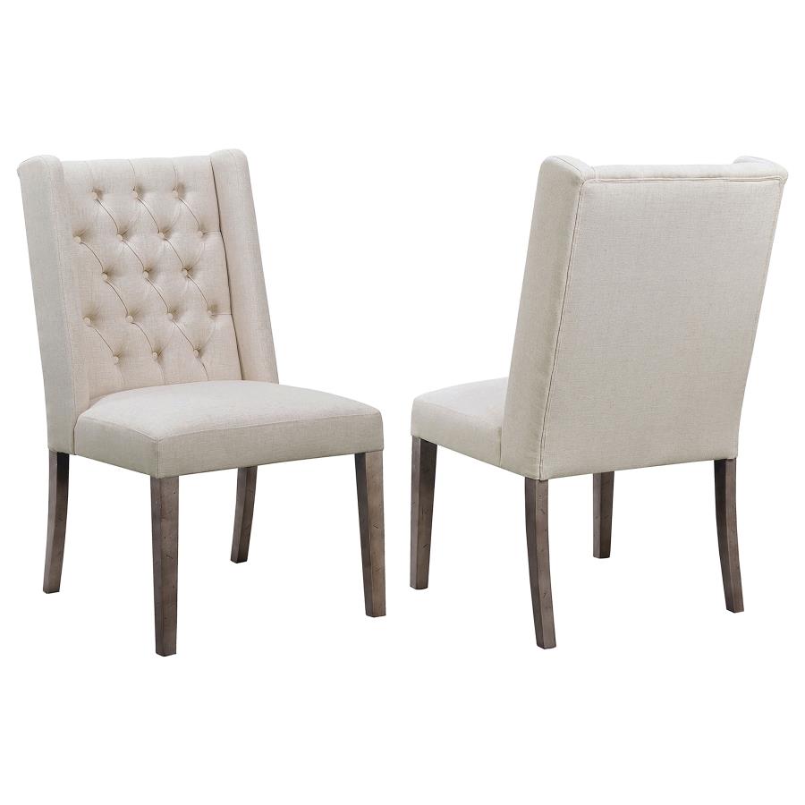 (image for) Bexley Fabric Upholstered Dining Side Chair Beige (Set of 2)