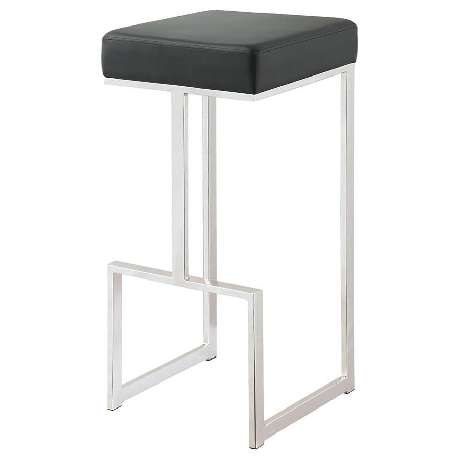 (image for) Gervase Square Bar Stool Black and Chrome