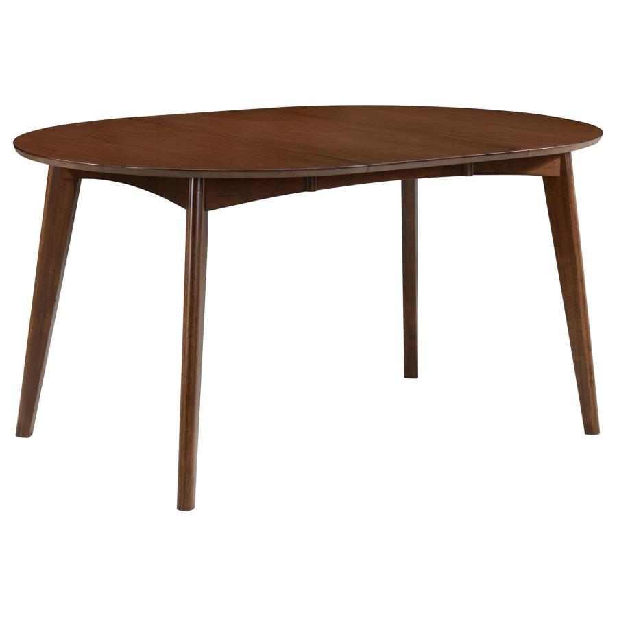 (image for) Jedda Oval 60-inch Extension Leaf Dining Table Dark Walnut