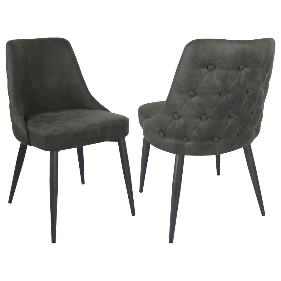 (image for) Cosmo Upholstered Dining Side Chair Grey (Set of 2)