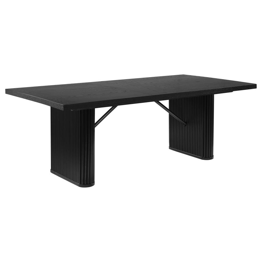 (image for) Catherine Rectangular 84-inch Wood Dining Table Black