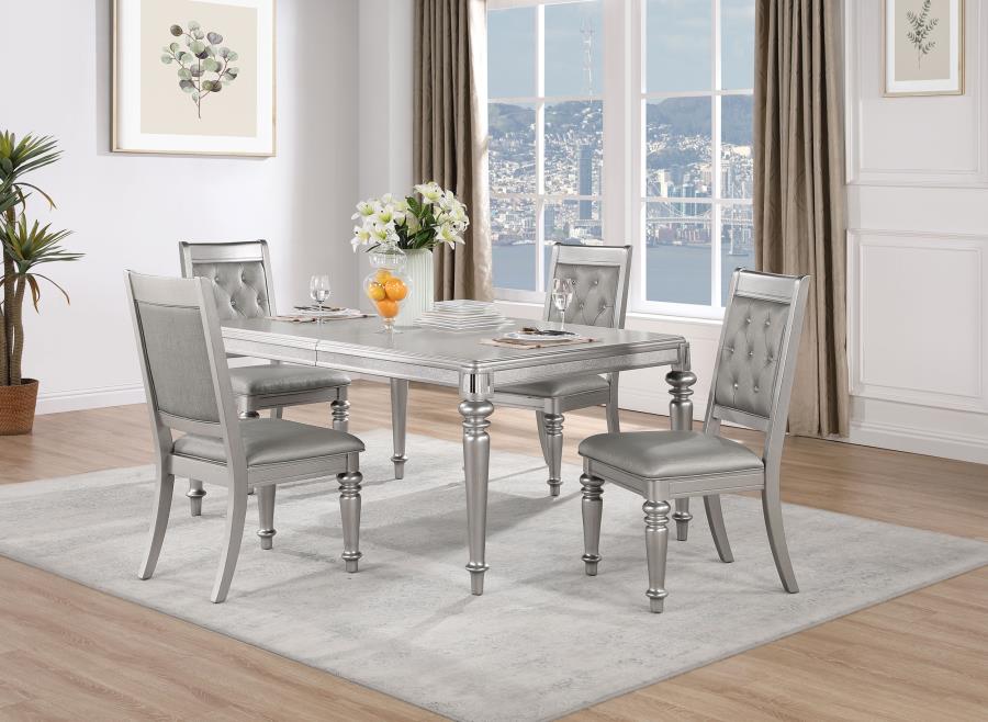 (image for) Bling Game 5-piece Rectangular Dining Set Metallic Platinum