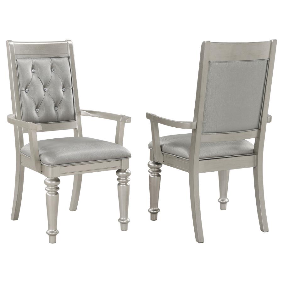 (image for) Bling Game Dining Arm Chair Metallic Platinum (Set of 2)