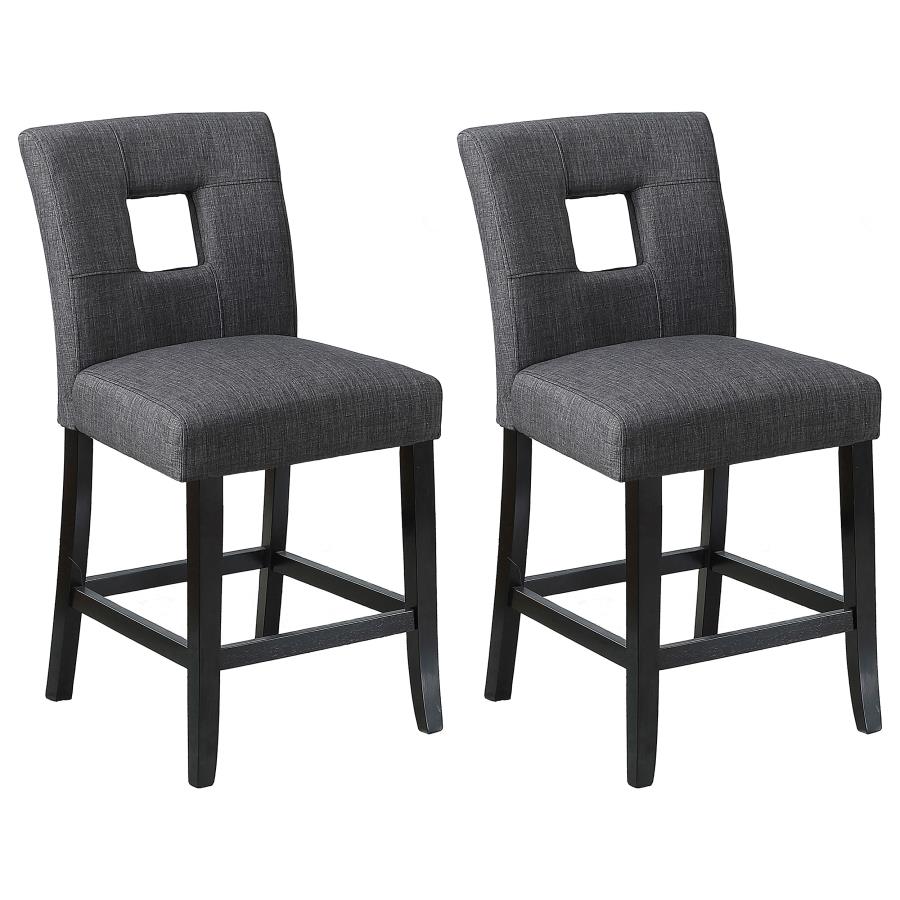 (image for) Alandale Upholstered Counter Height Stools Grey and Black (Set of 2)