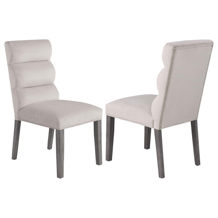 (image for) Carla Velvet Upholstered Dining Side Chair Stone (Set of 2)