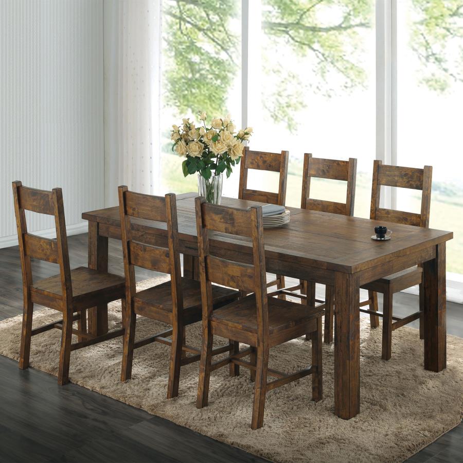 (image for) Coleman 7-piece Rectangular Dining Set Rustic Golden Brown