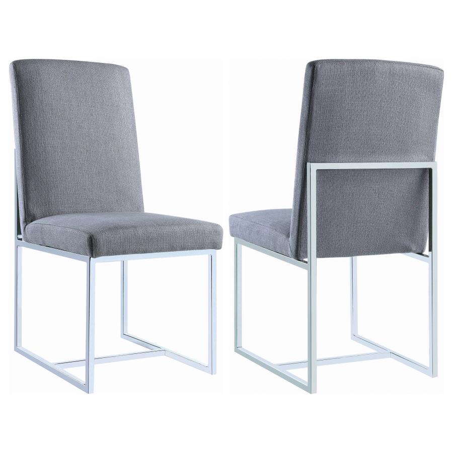 (image for) Mackinnon Upholstered Dining Side Chair Grey (Set of 2)