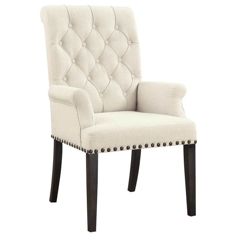 (image for) Alana Fabric Upholstered Dining Arm Chair Beige