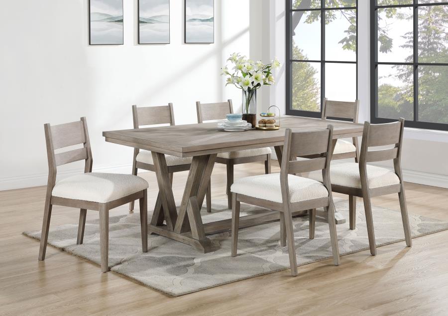 (image for) Cornelia 7-piece Rectangular Dining Table Set Coastal Grey 