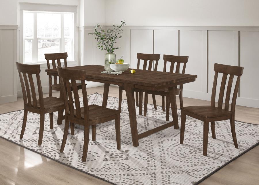 (image for) Reynolds 7-piece Rectangular Dining Table Set Brown Oak