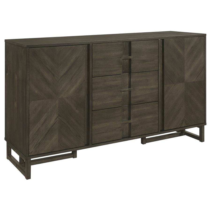 (image for) Kelly 3-drawer Storage Dining Sideboard Buffet Dark Grey