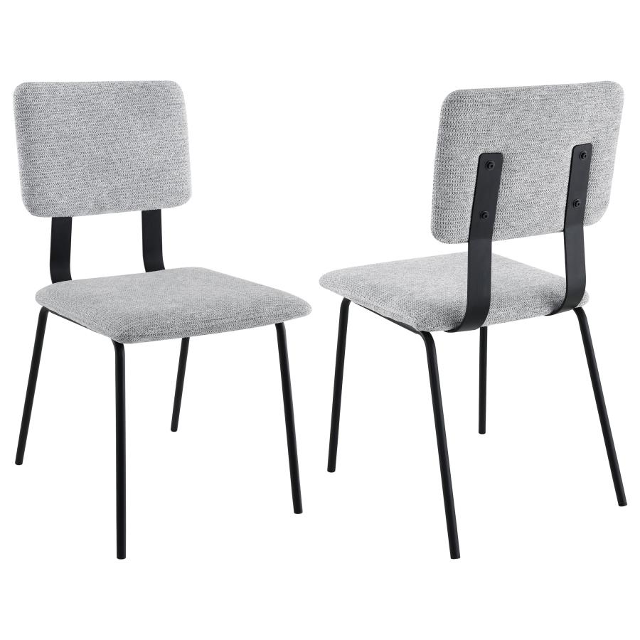 (image for) Calla Fabric Upholstered Dining Side Chair Grey (Set of 2)