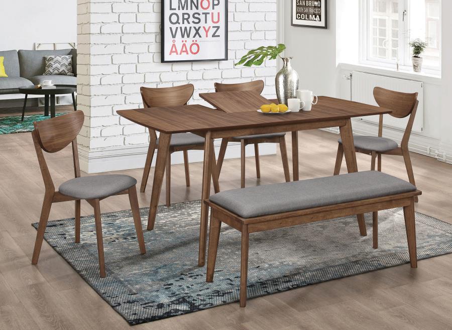 (image for) Alfredo 6-piece Butterfly Leaf Dining Set Natural Walnut