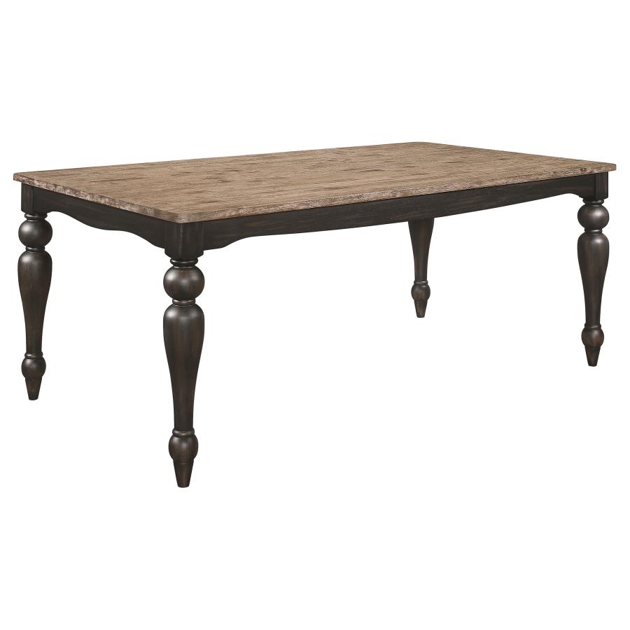 (image for) Bridget Rectangular 79-inch Dining Table Brown Brushed