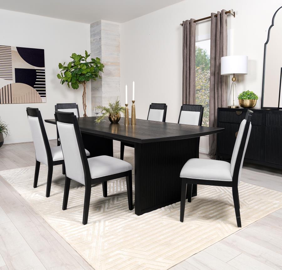 (image for) Brookmead 7-piece Extension Leaf Dining Table Set Black