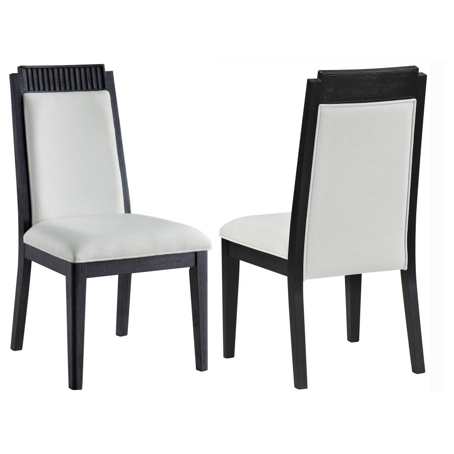 (image for) Brookmead Wood Dining Side Chair Ivory and Black (Set of 2)