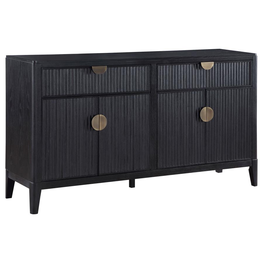 (image for) Brookmead 4-door Sideboard Buffet Storage Cabinet Black