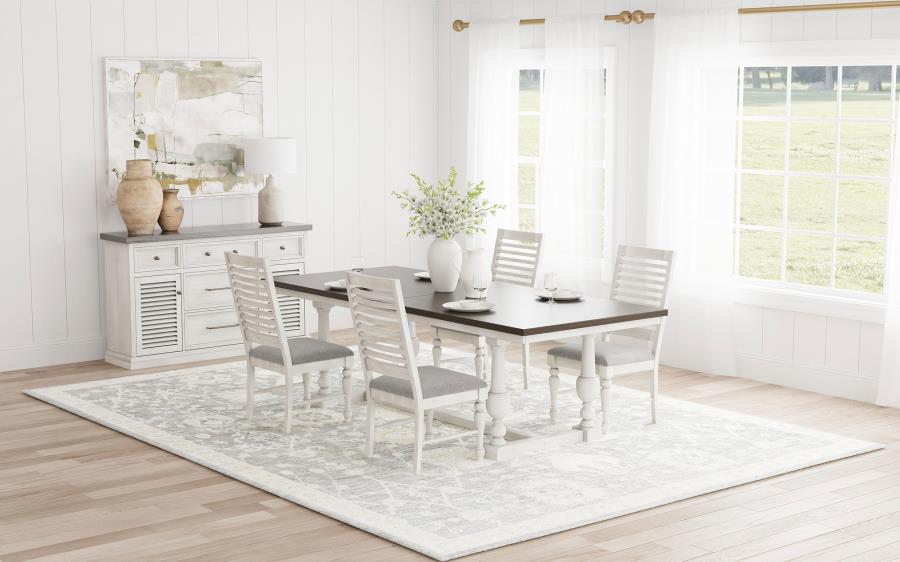 (image for) Aventine 5-piece Extension Leaf Dining Set Vintage White