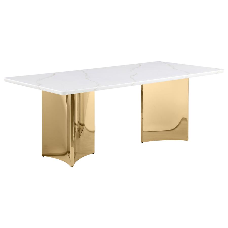 (image for) Galiano Rectangular 79-inch Stone Top Dining Table White