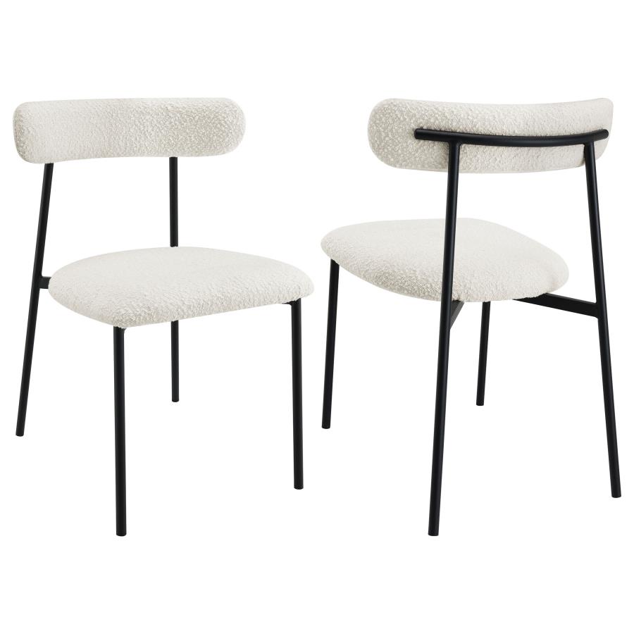 (image for) Anzio Boucle Upholstered Dining Side Chair White (Set of 2)