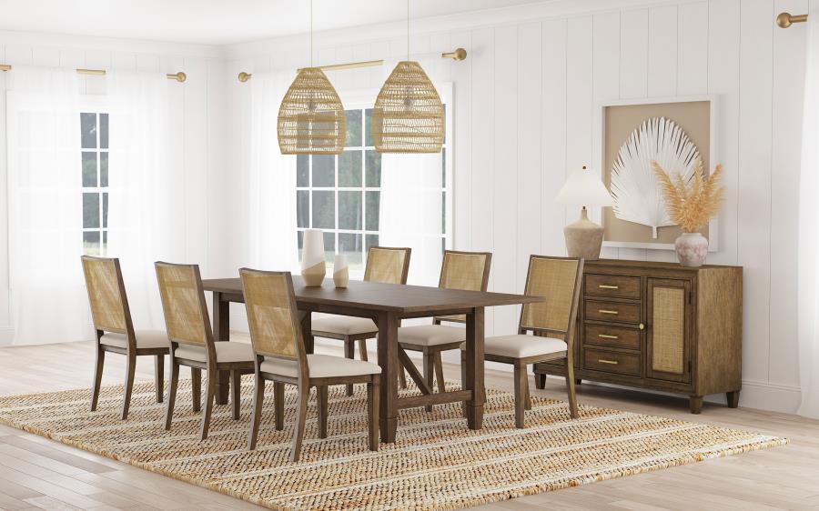 (image for) Matisse 7-piece Rectangular Dining Table Set Light Brown