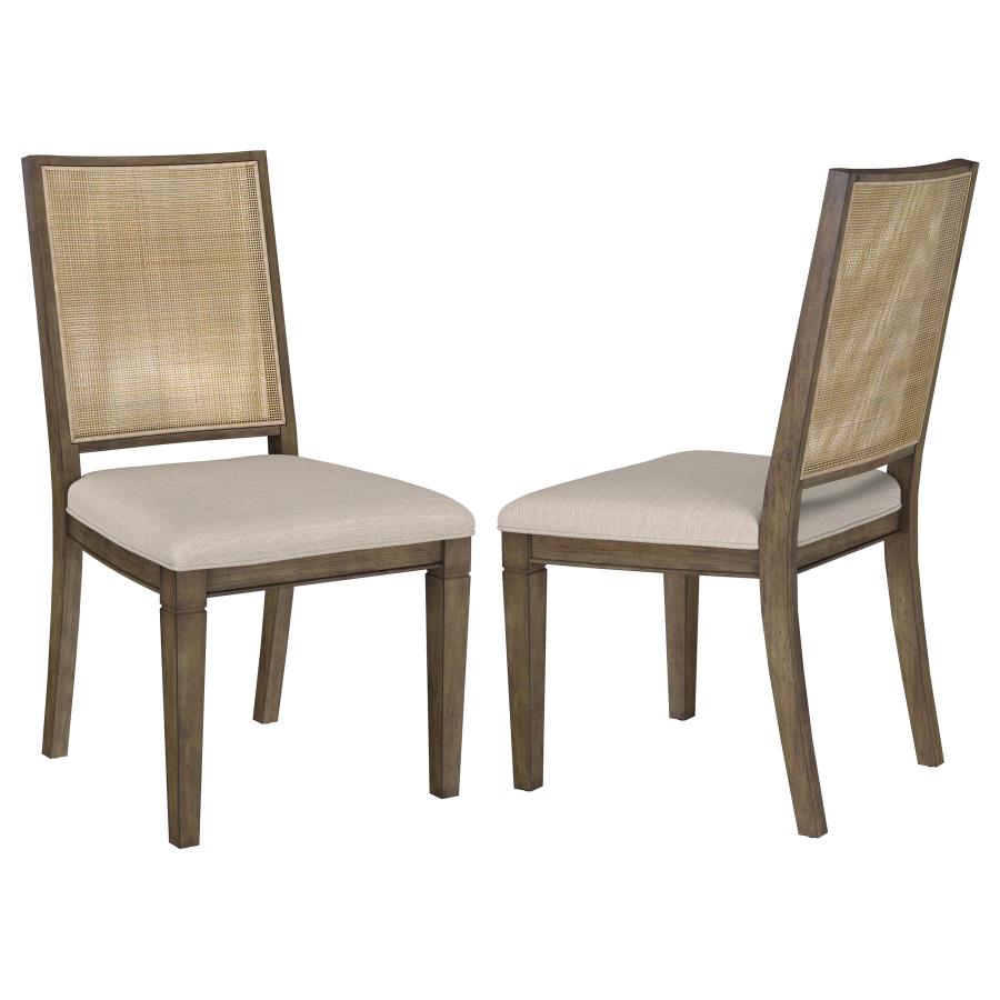 (image for) Matisse Woven Rattan Back Dining Side Chair Brown (Set of 2)