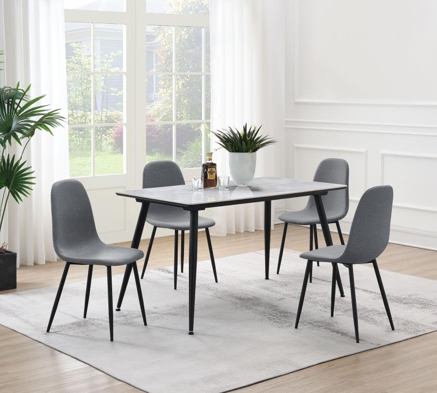 (image for) Dennison 5-piece Rectangular Dining Table Set Grey 