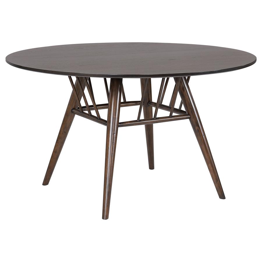 (image for) Everton Round 53-inch Wood Dining Table Dark Walnut