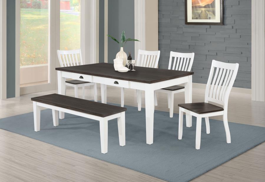 (image for) Kingman 5-piece Rectangular Dining Set Espresso and White