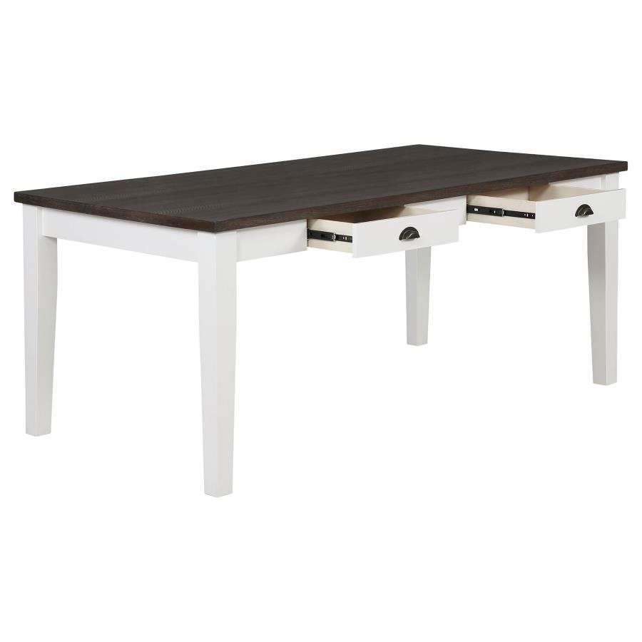 (image for) Kingman 72-inch 4-drawer Dining Table Distressed White