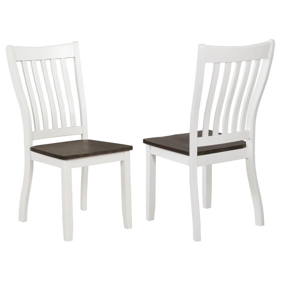 (image for) Kingman Wood Dining Side Chair Distressed White (Set of 2)