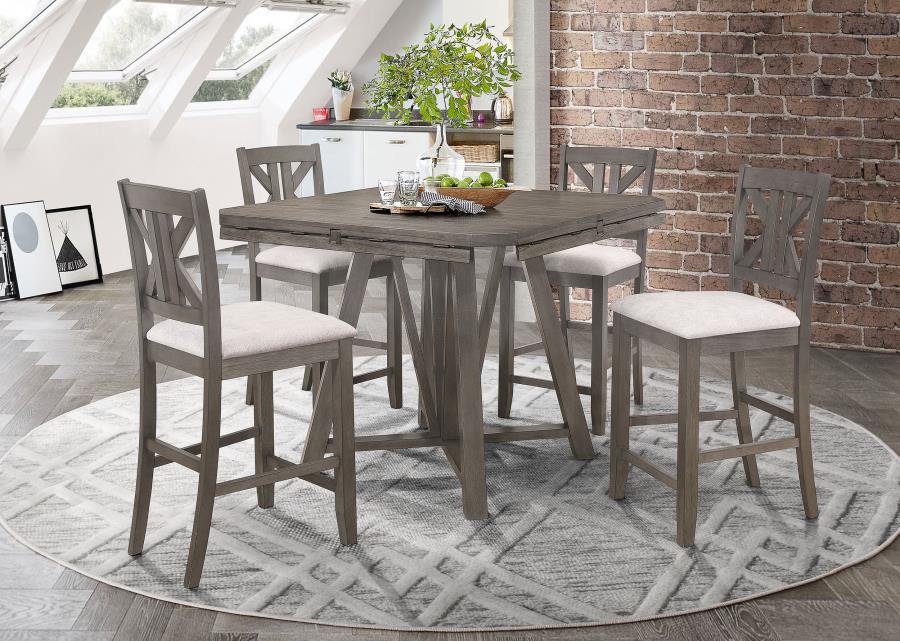 (image for) Athens 5-piece Drop Leaf Counter Height Dining Set Barn Grey