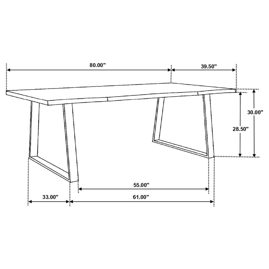 (image for) Ditman 80-inch Live Edge Dining Table Grey Sheesham