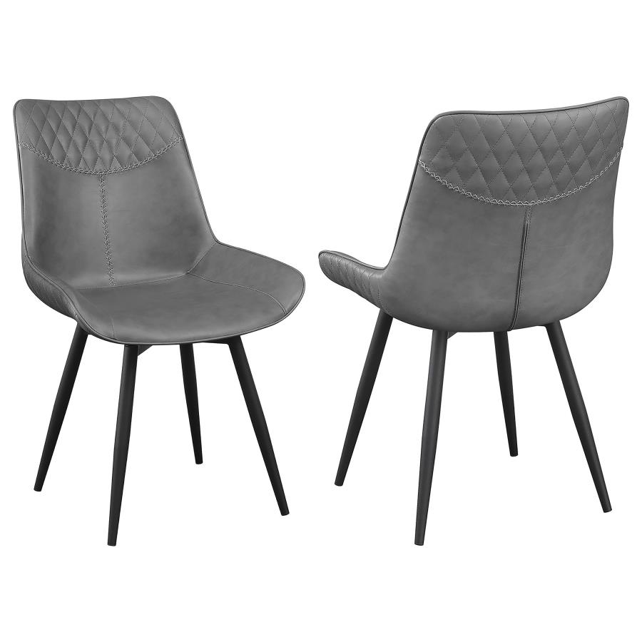 (image for) Brassie Upholstered Swivel Dining Side Chair Grey (Set of 2)