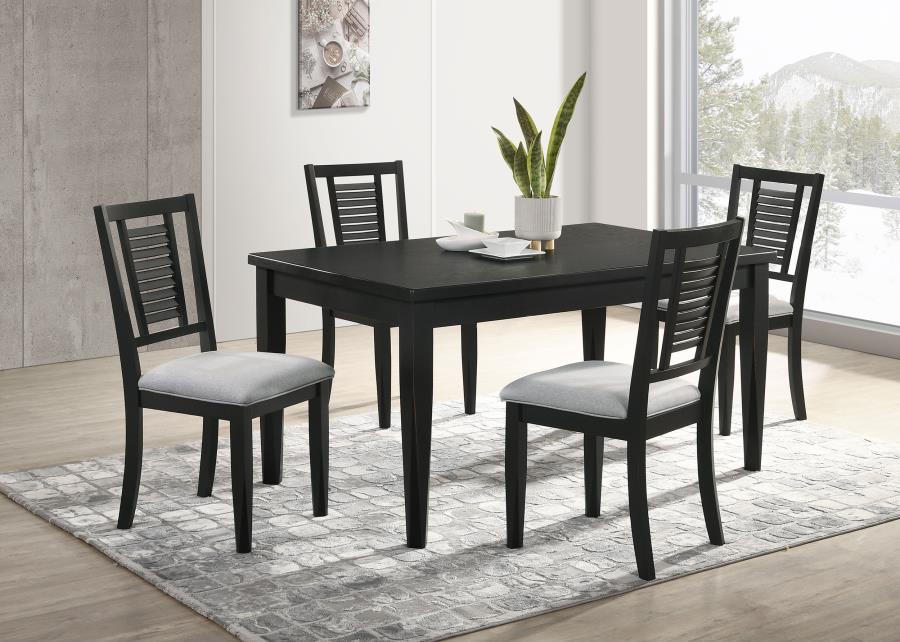 (image for) Appleton 5-piece Rectangular Dining Set Washed Black