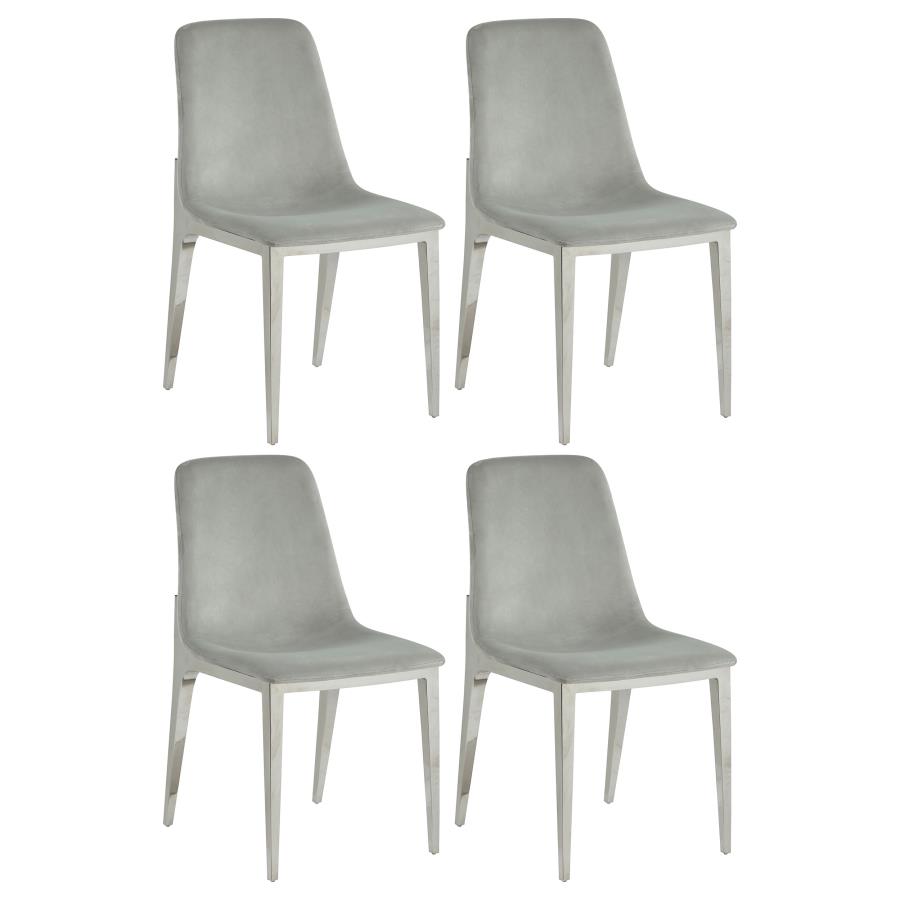 (image for) Irene Upholstered Dining Side Chair Light Grey (Set of 4)